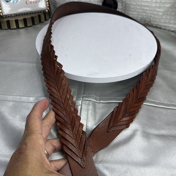 (H) COLE HAAN, women's vintage braided leather belt, made in Italy, size 40 - Picture 8 of 14